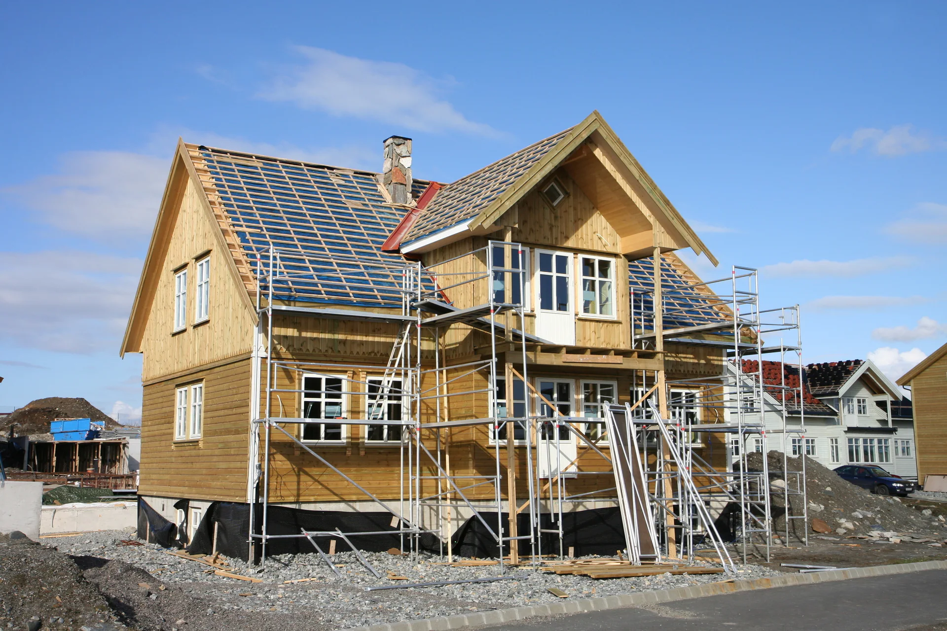Hus under oppføring